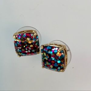 Kate Spade glitter gumdrop stud earrings
